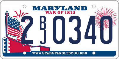 MD license plate 2BJ0340