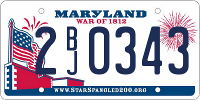 MD license plate 2BJ0343