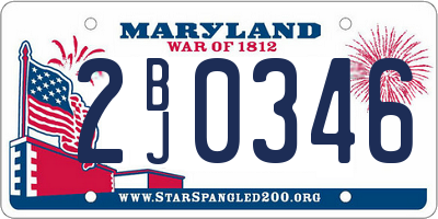MD license plate 2BJ0346