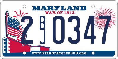 MD license plate 2BJ0347