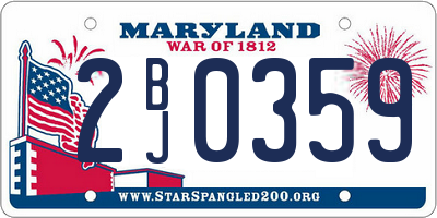 MD license plate 2BJ0359