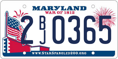 MD license plate 2BJ0365