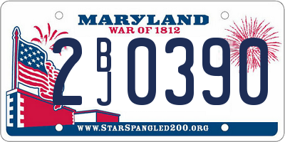 MD license plate 2BJ0390