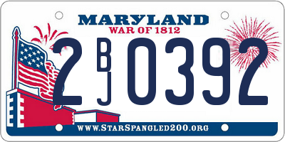 MD license plate 2BJ0392