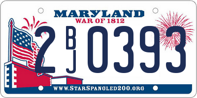 MD license plate 2BJ0393
