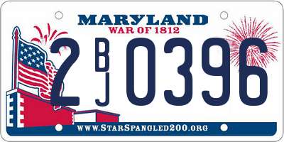 MD license plate 2BJ0396