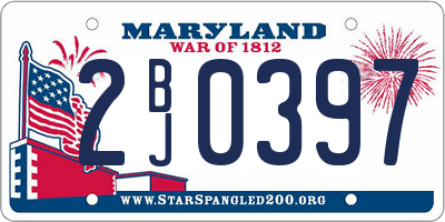 MD license plate 2BJ0397