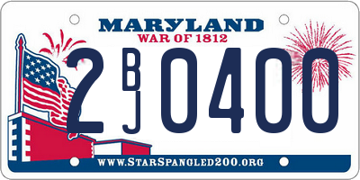 MD license plate 2BJ0400
