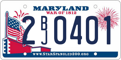 MD license plate 2BJ0401