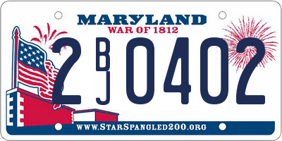 MD license plate 2BJ0402