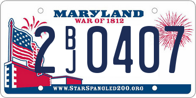 MD license plate 2BJ0407