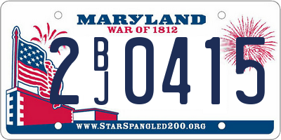 MD license plate 2BJ0415