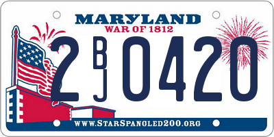 MD license plate 2BJ0420