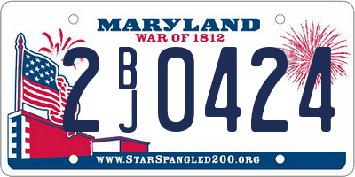 MD license plate 2BJ0424