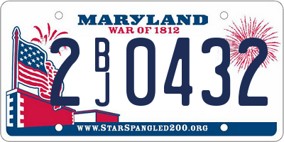 MD license plate 2BJ0432