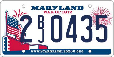 MD license plate 2BJ0435