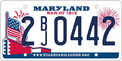MD license plate 2BJ0442