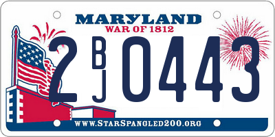 MD license plate 2BJ0443