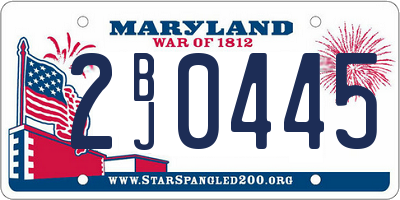 MD license plate 2BJ0445