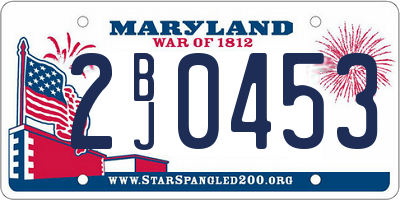 MD license plate 2BJ0453