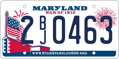 MD license plate 2BJ0463