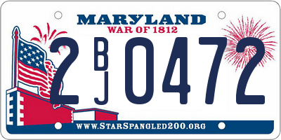 MD license plate 2BJ0472
