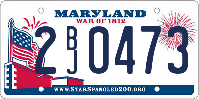 MD license plate 2BJ0473