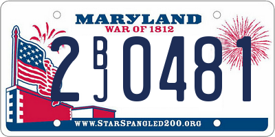 MD license plate 2BJ0481