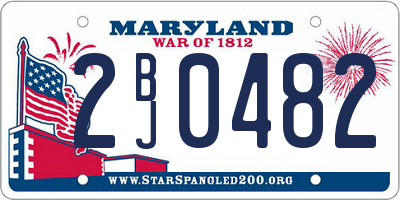 MD license plate 2BJ0482