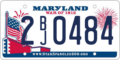 MD license plate 2BJ0484