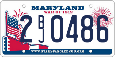 MD license plate 2BJ0486