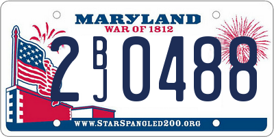 MD license plate 2BJ0488