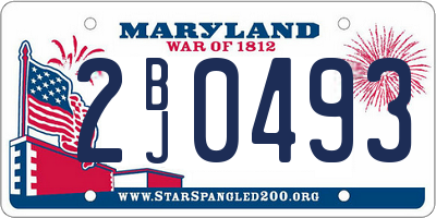 MD license plate 2BJ0493