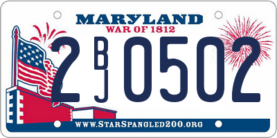 MD license plate 2BJ0502