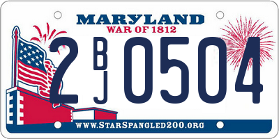 MD license plate 2BJ0504