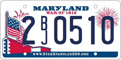 MD license plate 2BJ0510