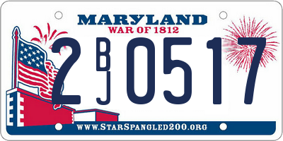 MD license plate 2BJ0517