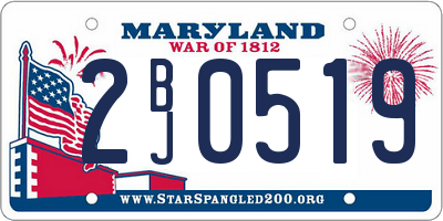 MD license plate 2BJ0519