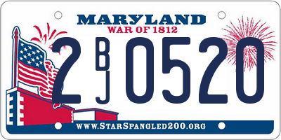 MD license plate 2BJ0520