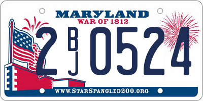 MD license plate 2BJ0524