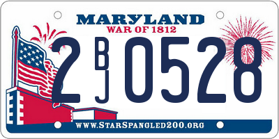 MD license plate 2BJ0528