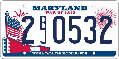 MD license plate 2BJ0532