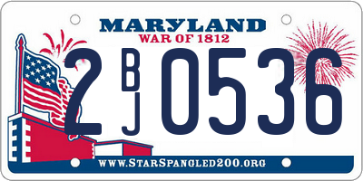 MD license plate 2BJ0536