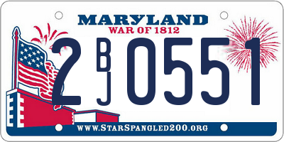 MD license plate 2BJ0551