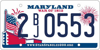 MD license plate 2BJ0553