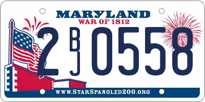 MD license plate 2BJ0558