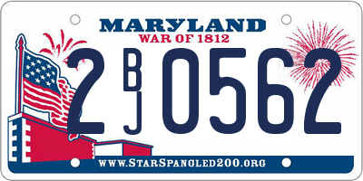 MD license plate 2BJ0562