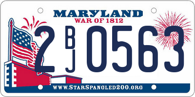 MD license plate 2BJ0563