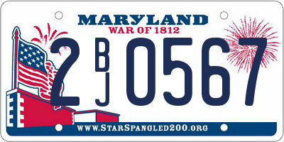 MD license plate 2BJ0567