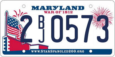 MD license plate 2BJ0573